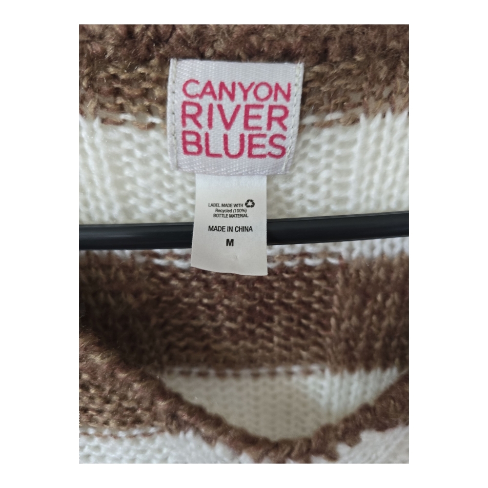 Canyon River Blues Brown and Cream V-Neck Sweater - Picture 4 of 4